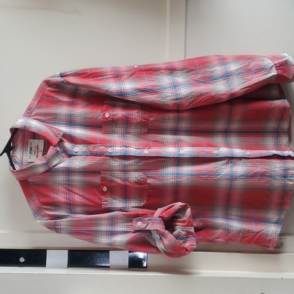 Urban Pipeline Men's Long Sleeve Flannel Button-Up Plaid Red White Blue Size XL - Picture 1 of 8
